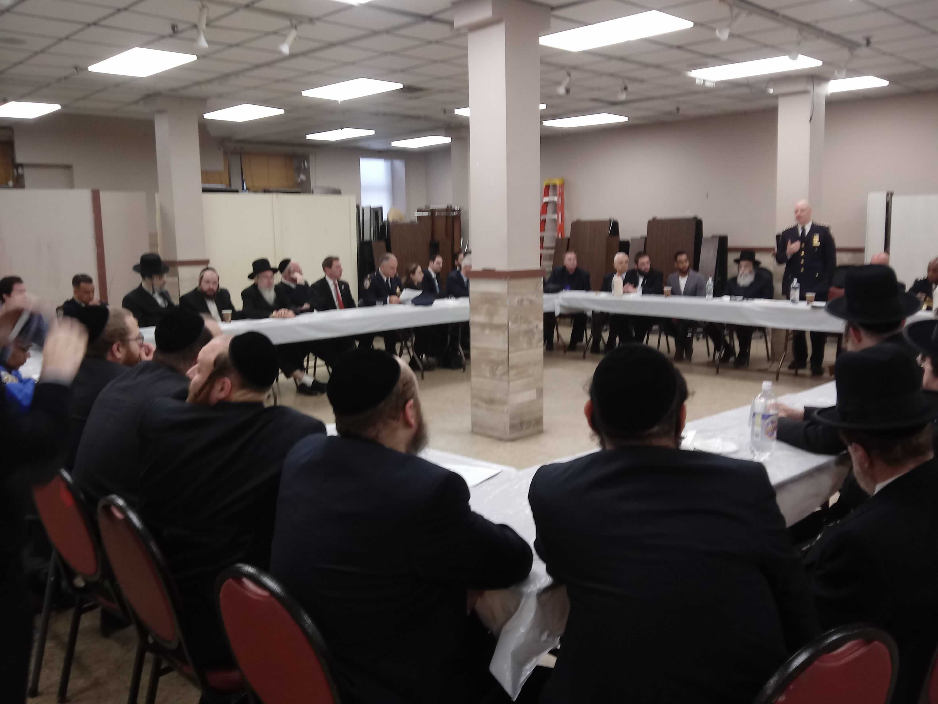 NYPD Chief of Department Terence Monahan at a UJO meeting with Williamsburg community leaders to discuss a rash of anti-Semitic attacks in the area