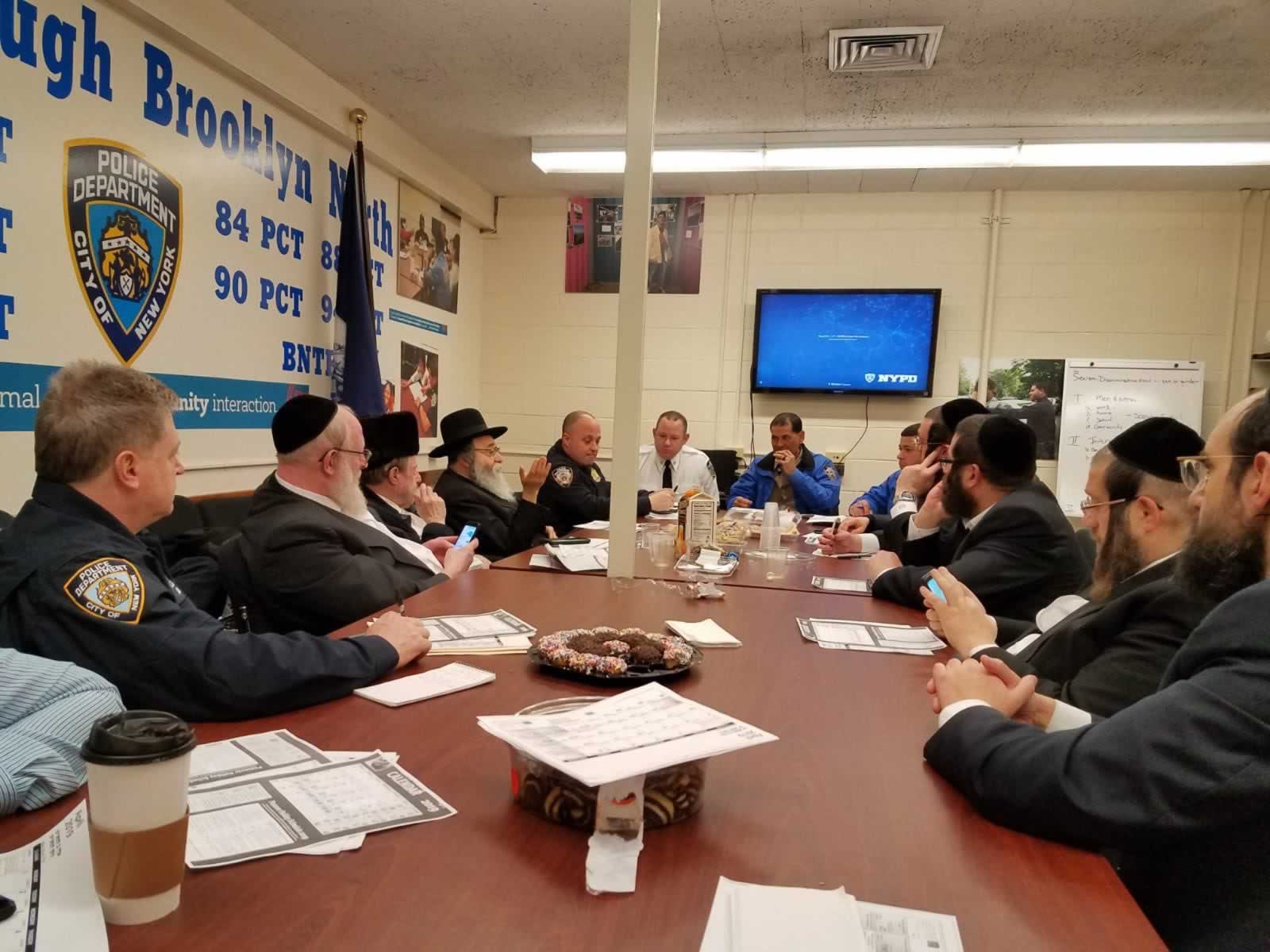 NYPD Chief of Department Terence Monahan at a UJO meeting with Williamsburg community leaders to discuss a rash of anti-Semitic attacks in the area