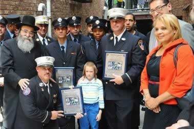 Honoring the late FDNY Lt. Gordon “Matt” Ambelas for his heroic efforts to save Mendy Gottlieb while fighting a high-rise fire in Brooklyn